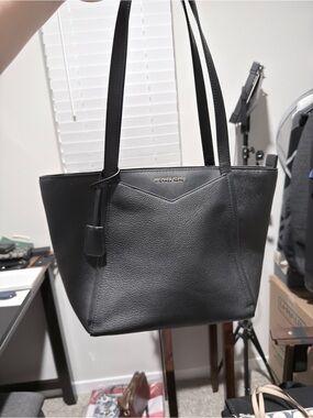 MK Black Leather Shoulder Bag